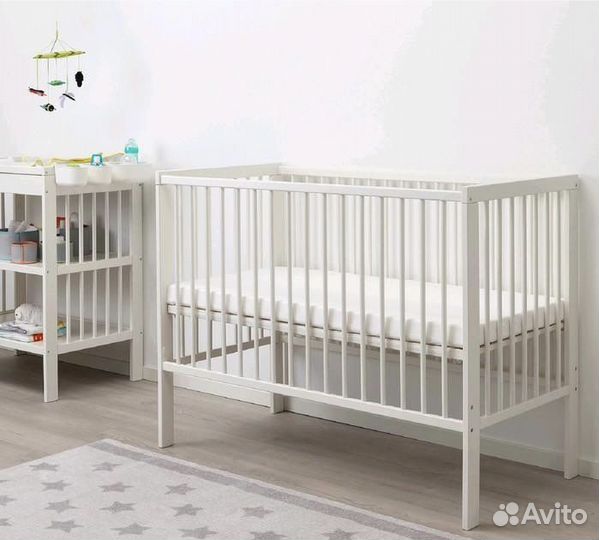 Кровать детская для новорожденных с матрасом икеа