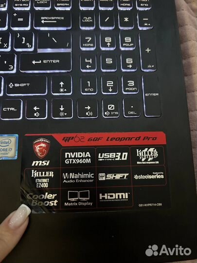 Игровой ноутбук msi ge62 6qc
