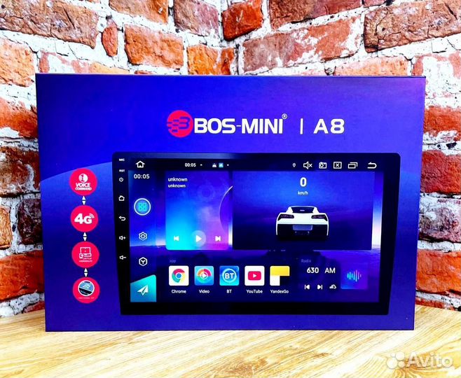 Магнитола 9 дюйм bos mini а8 3/32 4G carplay+sim