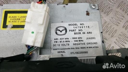 Магнитола mazda 3 1 (CDN33I401)