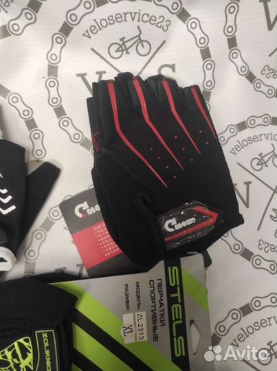 Велоперчатки без пальцев в ассортименте