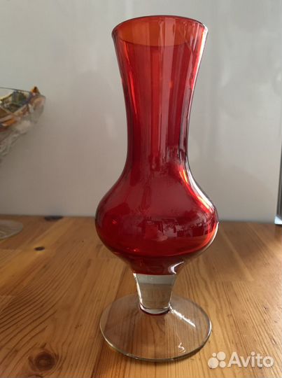 Ваза, стекло рубиновое, СССР
