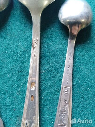 Ложки серебряные 875 900 проба одним лотом