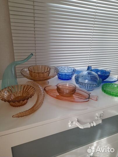 Цветное стекло СССР, посуда