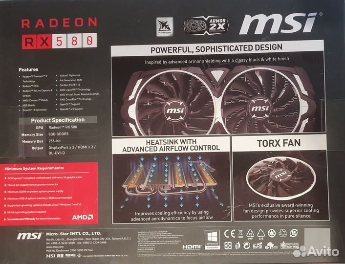 Видеокарта rx 580 8gb msi