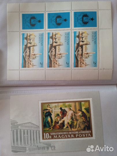 Почтовые марки блоки Венгрия, Чехословакия и др
