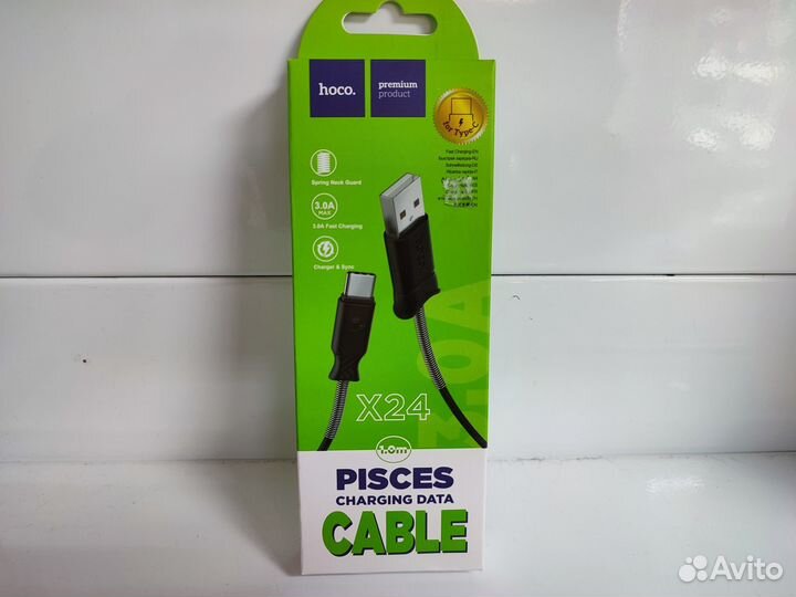 Кабель Hoco X24 Pisces Lightning 1м