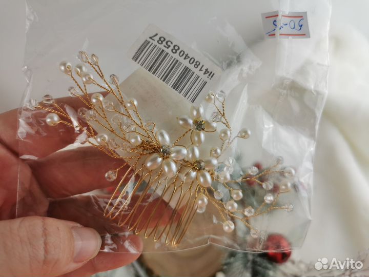 Заколка гребень для волос свадебная