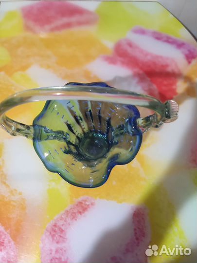 Вазочка из цветного стекла СССР