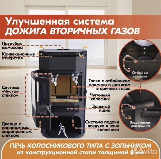 Печь-камин Сибирь 12