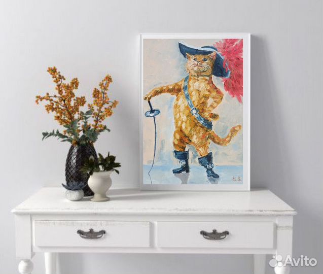 Картины маслом животные коты