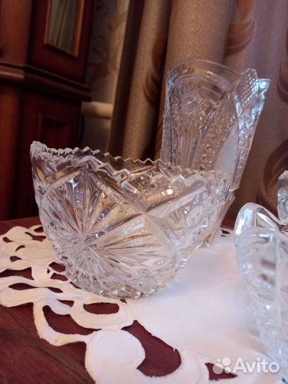 Хрустальный салатник (конфетница)
