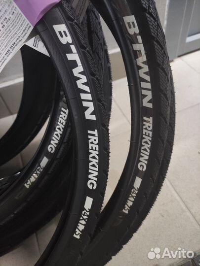 Велопокрышка 24 x 1.75 с жесткими бортами B'twin