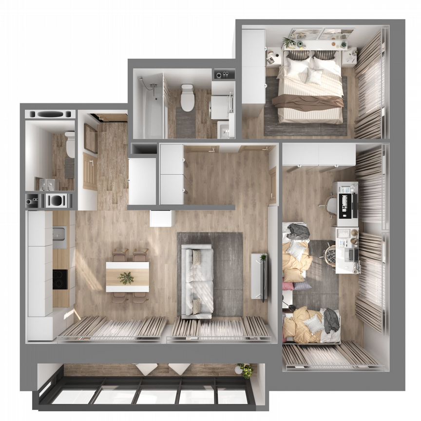 2-к. квартира, 58,8 м², 1/23 эт.