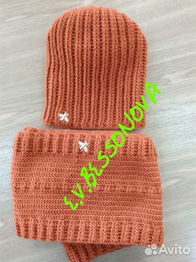 Комплект шапка и снуд женские