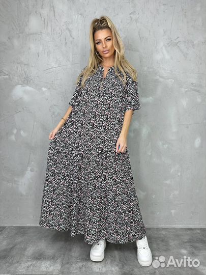 Платье новое штапель 50-60размер