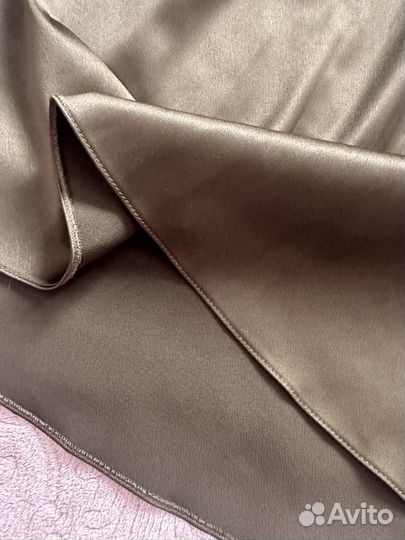 Юбка атласная хаки