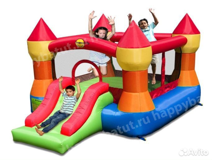 Батут Великан с горкой happy HOP 9017N