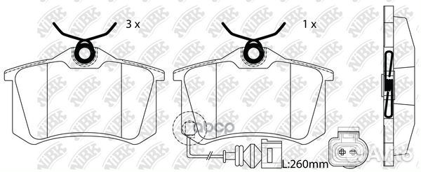 Колодки тормозные дисковые зад PN0019W NiBK