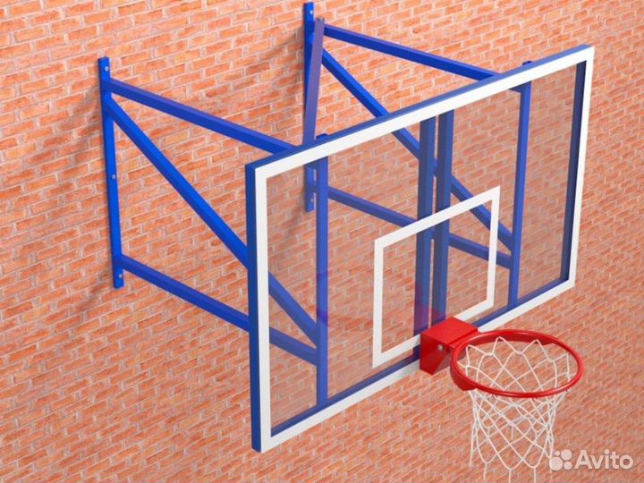 Ферма с выносом 1,2 м с игровым щитом из оргстекла 15 мм и массовым кольцом Pioner A13308