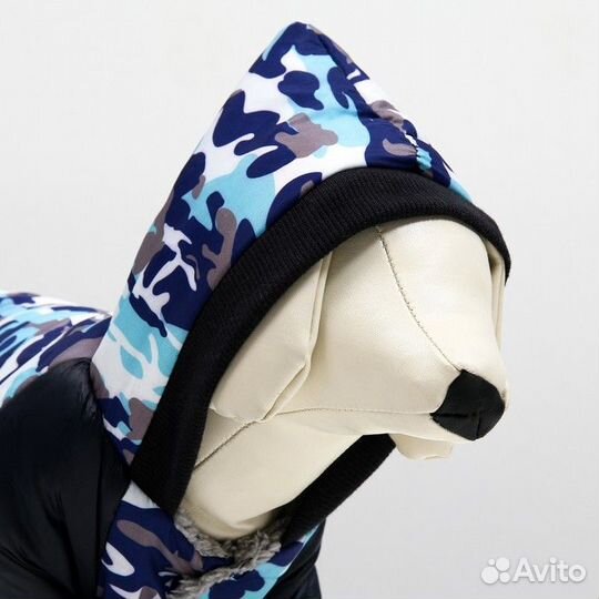 Комбинезон для собак на меховом подкладе с капюшон