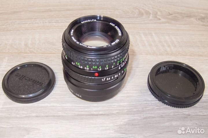 Minolta MD Rokkor 50mm f/1.7, переходник Sony E