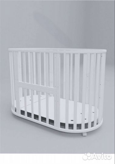 Детская кроватка трансформер с маятником круглая