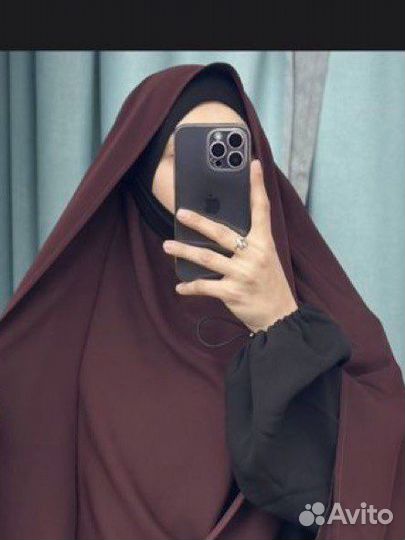 Химар с пришитой шапочкой, и с платочком