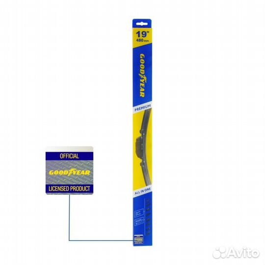 Щетка стеклоочистителя бескаркасная premium 480мм