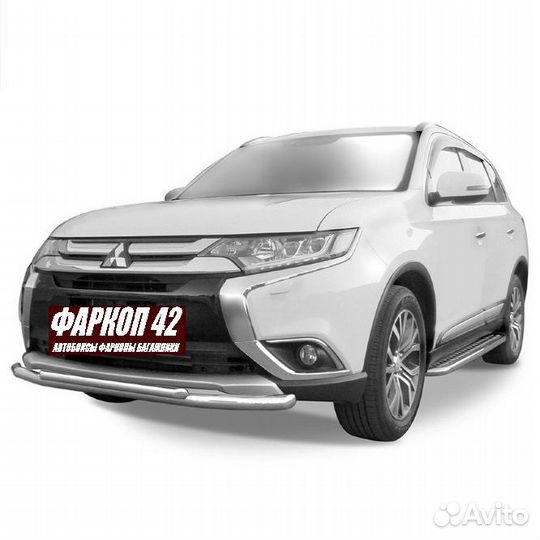 Защита переднего бампера outlander (2015)