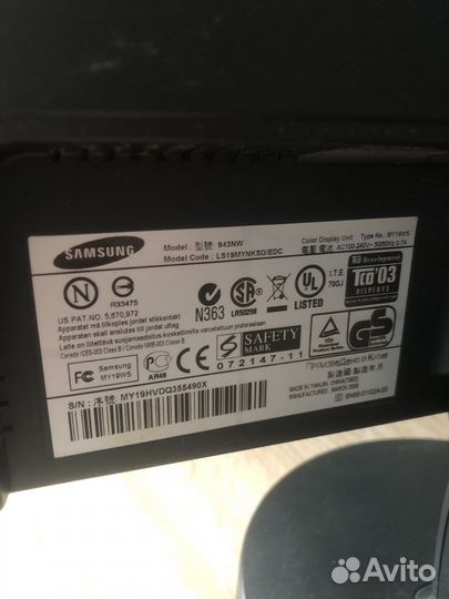 Монитор Samsung 943 NW 19 дюймов