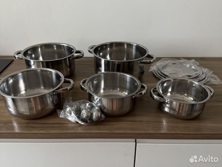 Набор кастрюль из нержавеющей стали для индукции