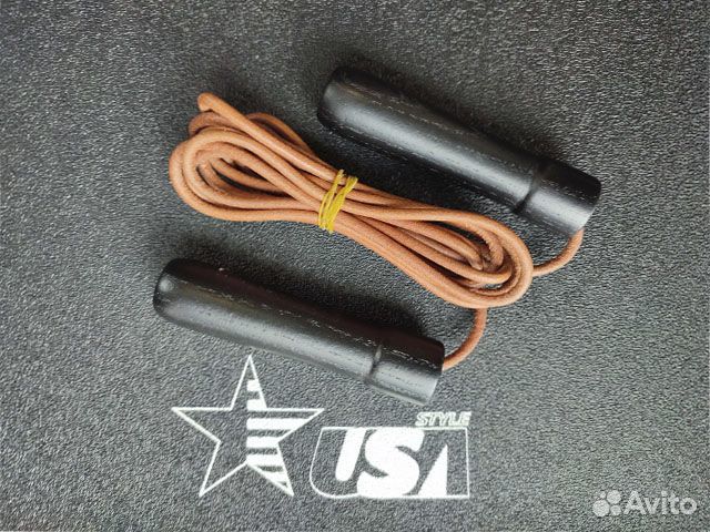 Скакалка кожаная USA style (дерево,кожа)