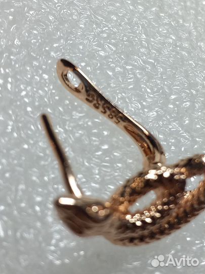 Серьги Золото 585 RG Змейки