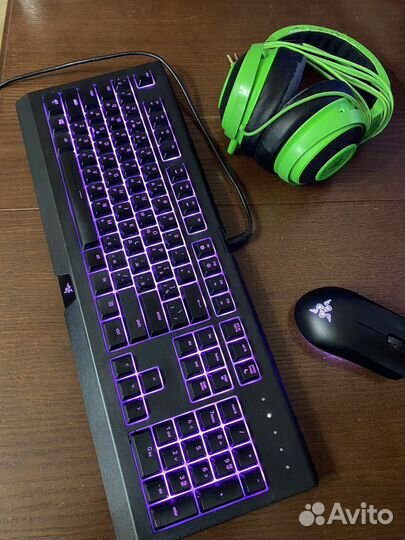 Комплект Razer (клавиатура, мышь, наушники)