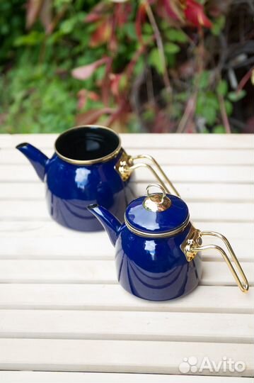 Чайник двойной, 3,8л, синий, Турция