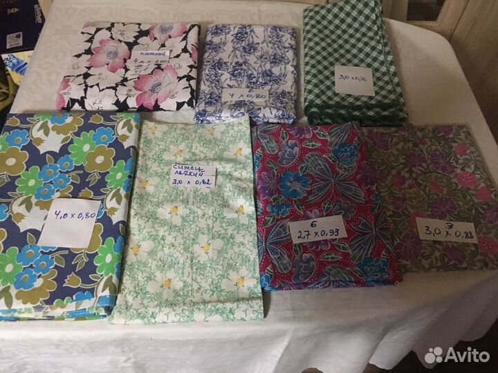 Отрезы ткани времен СССР фланель,штапель,ситец