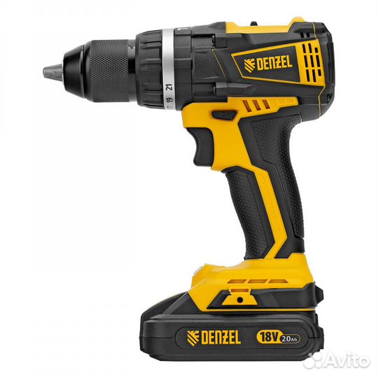 Аккумуляторная дрель шуруповерт ударная Denzel