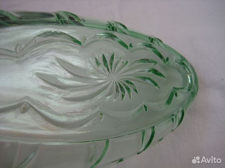Рыбница селедочница зеленое стекло СССР