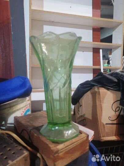 Ваза цветное стекло завод Неман 50 - 60 годы
