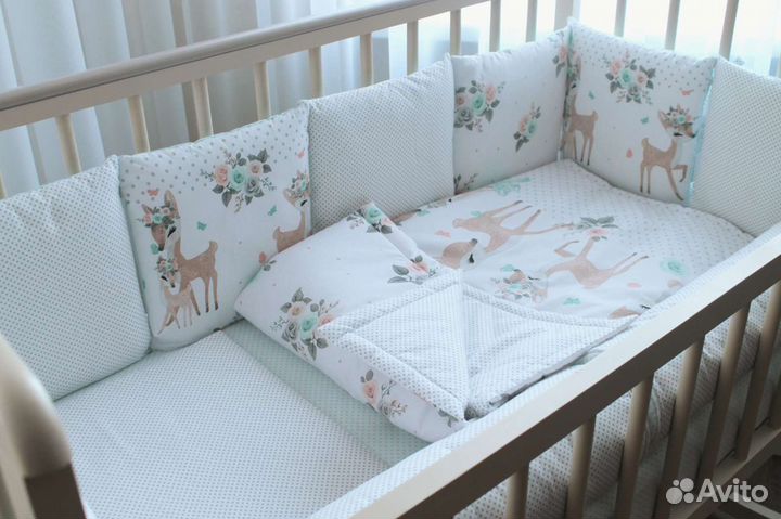 Бортики, одеяло, простыня,наволочка,подушечка