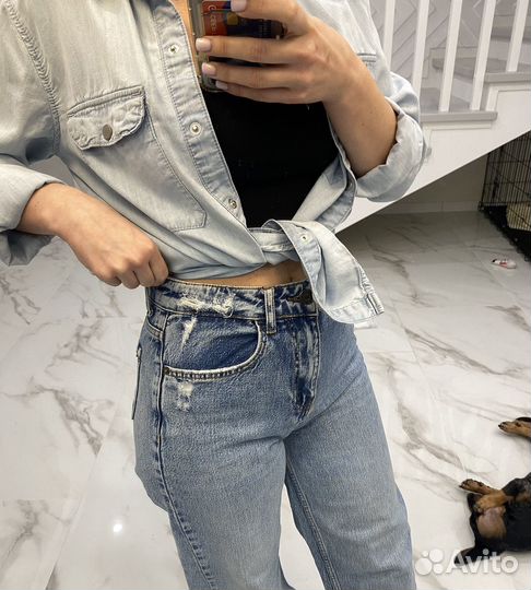 Джинсы широкие от бедра р.42 (26)