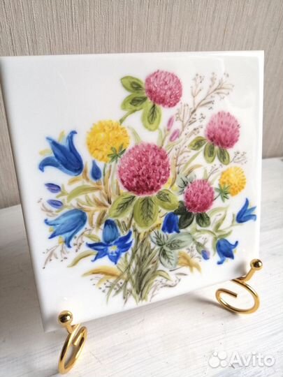 Панно с ручной росписью 15 *15 см Летний букет