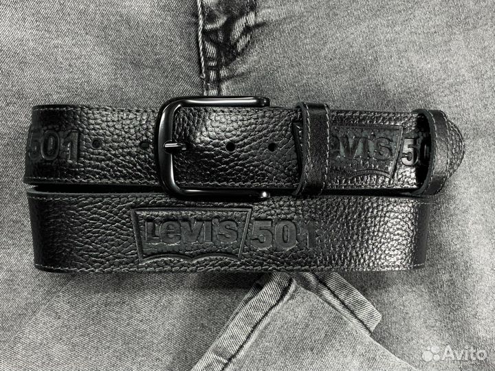 Ремень кожаный Levi’s 501 Black
