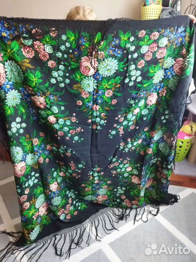 Старинный платок, шаль Лунный свет