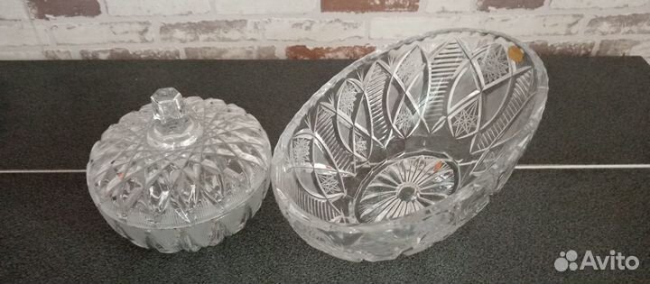 Вазы вазочки сахарница хрустальные СССР