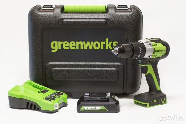 Дрель-шуруповерт Greenworks GD24DD60K2