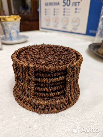Плетеные декели / подставки под стаканы в наборе
