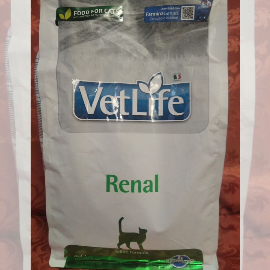 Корм для кошек vetlife renal 2кг