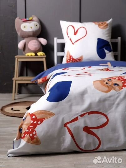 Постельное белье 1.5 спальное детское хлопок